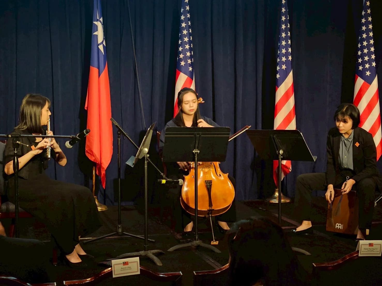 East Zodiac trio performing at the National Day gala in Chicago